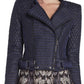 BCBG Maxazria Blue & Black Moto Jacket