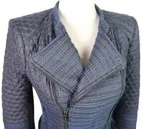 BCBG Maxazria Blue & Black Moto Jacket