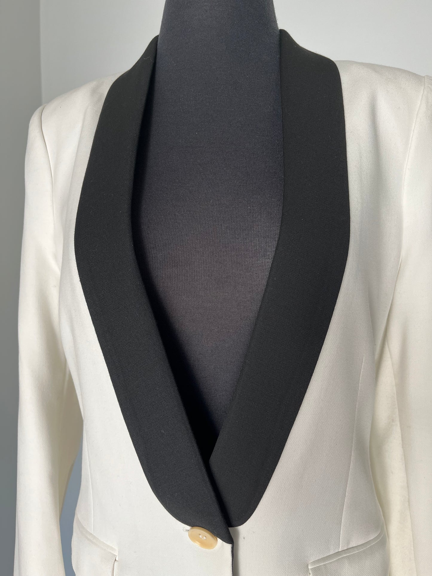 BCBG White w/ Black Tuxedo Jacket
