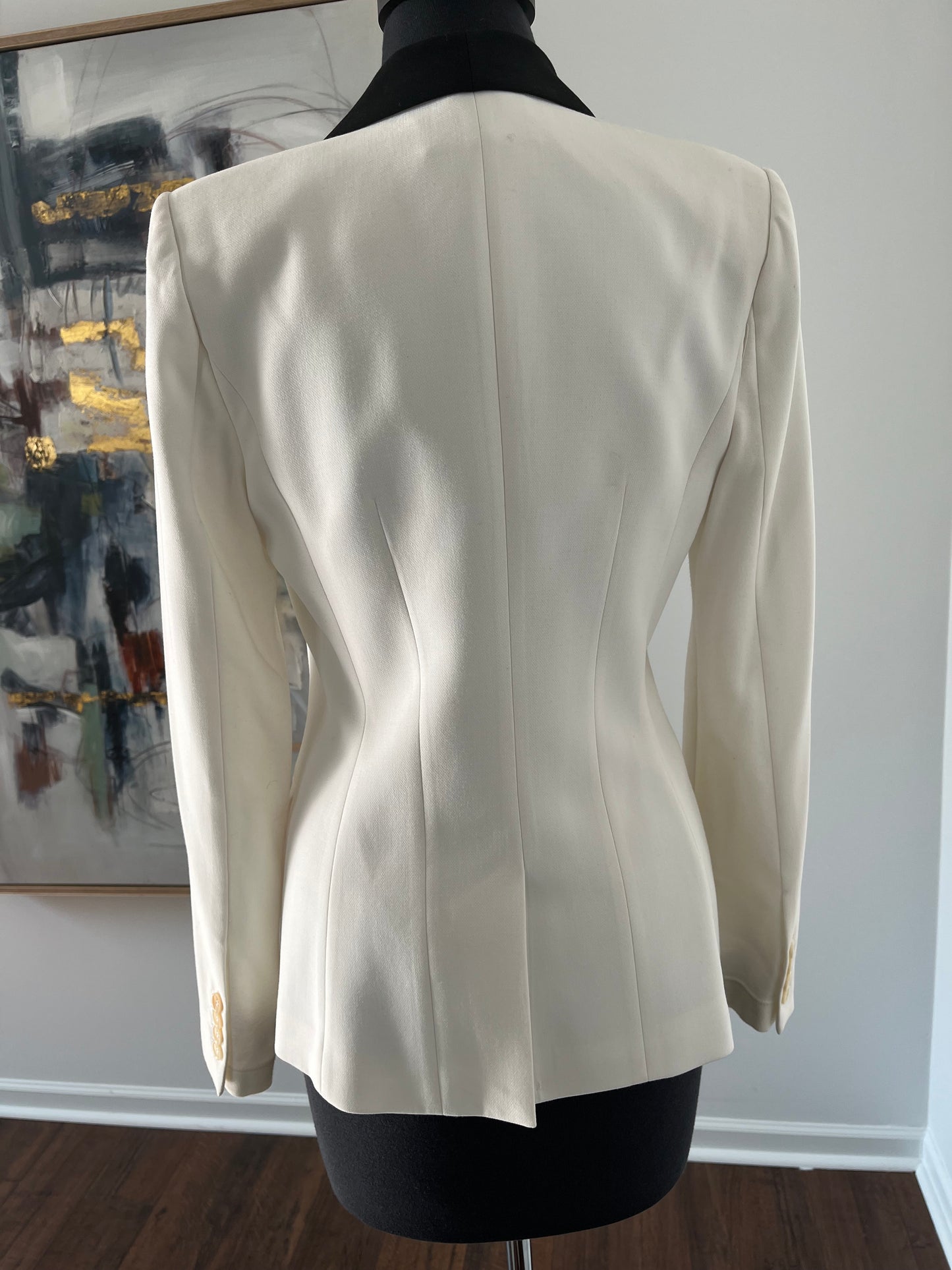 BCBG White w/ Black Tuxedo Jacket