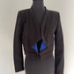BCBG Maxazria Black & Blue lapel Crop Jacket