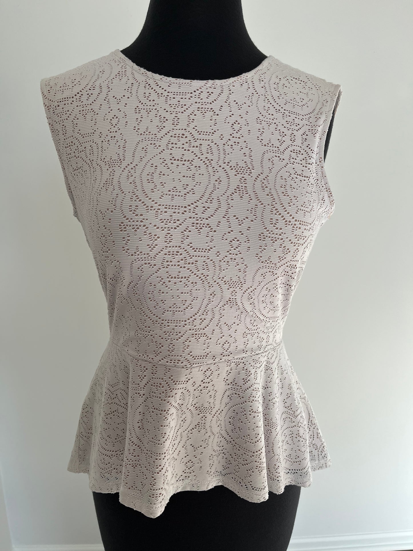 BCBG Maxazria White Peplum Top