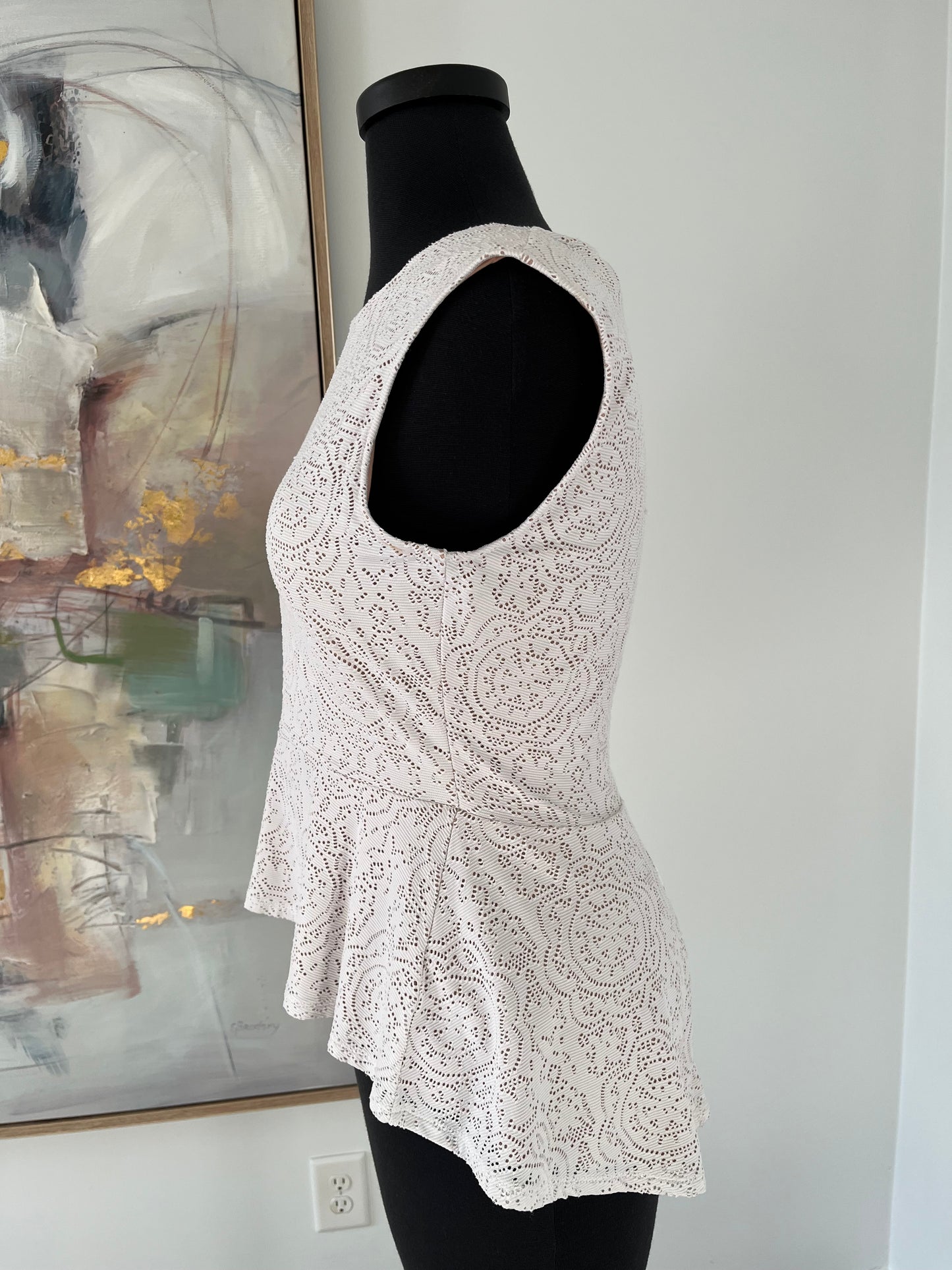 BCBG Maxazria White Peplum Top