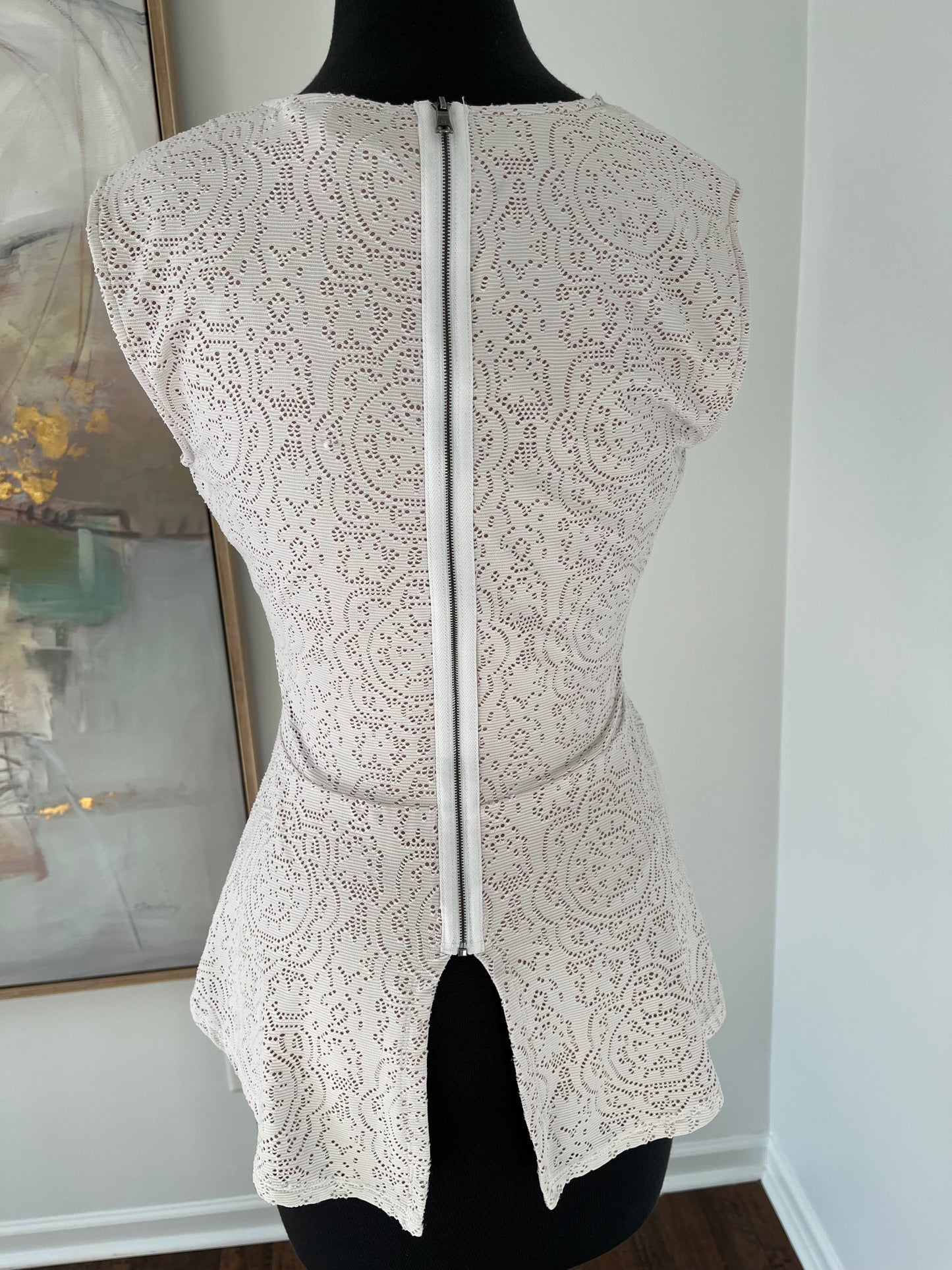 BCBG Maxazria White Peplum Top