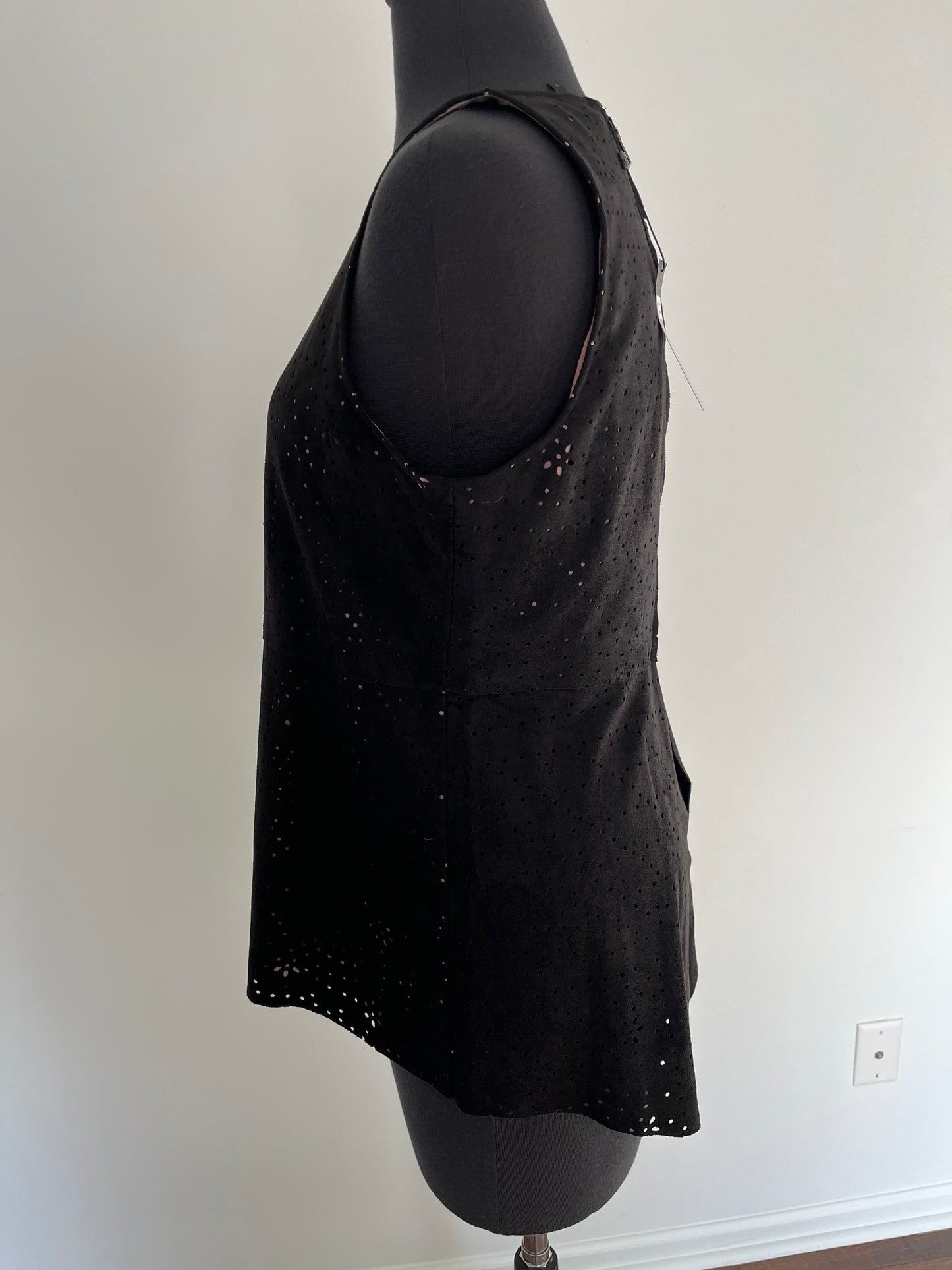 BCBG Maxazria Faux Suede Top