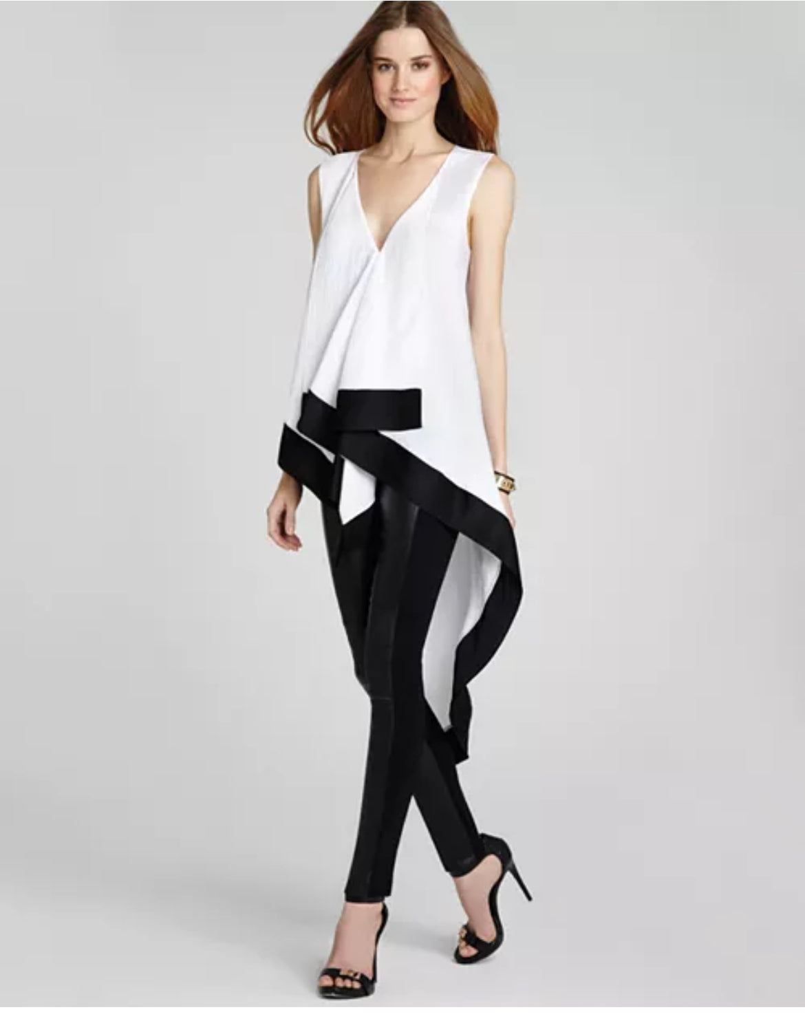 BCBG Maxazria White & Black Asymmetrical