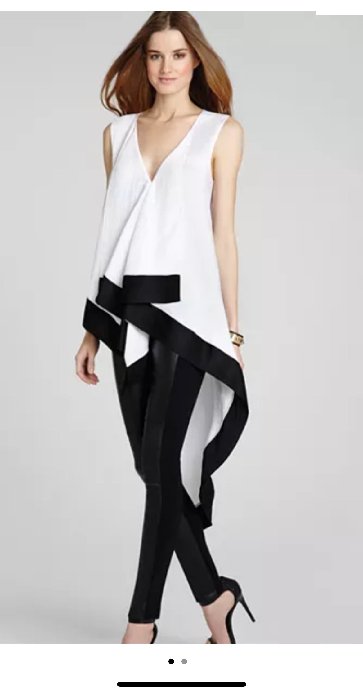 BCBG Maxazria White & Black Asymmetrical