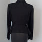 BCBG Maxazria Black Textured Zipped semi cropped Blazer